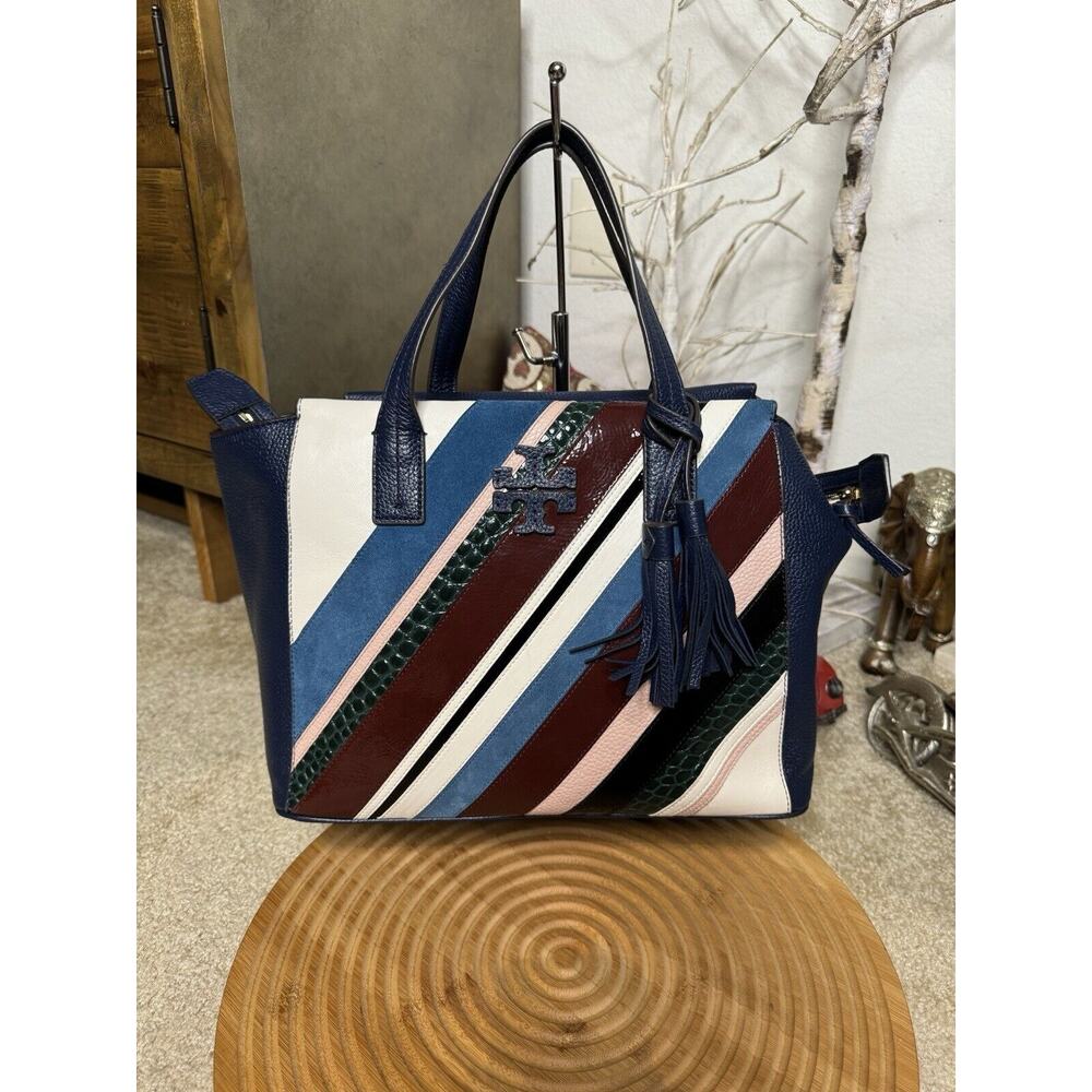 Tory Burch Thea Pieced multicolored Leather Slouchy Satchel bag
